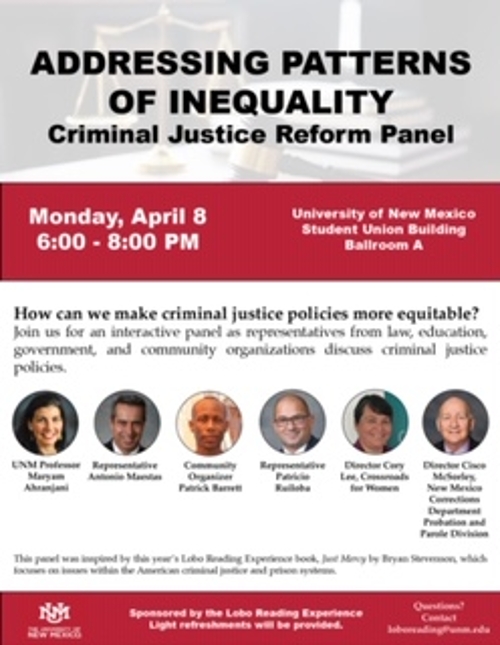 (UNM) Panel: Addressing Patterns of Inequality: Criminal Justice Reform Panel [article image]