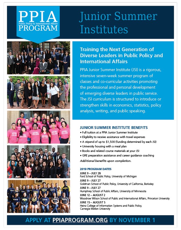 Public Policy and International Affairs (PPIA) Junior Summer Institutes [article image]